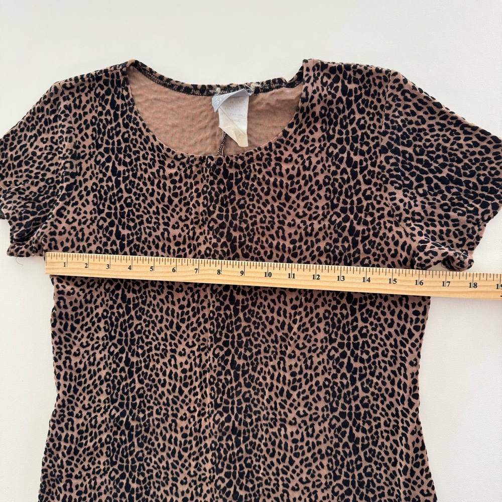 Rabbit Rabbit Rabbit Leopard Print Ruffle Hem Dress Short Sleeve Women’s 12 - Picture 7 of 8